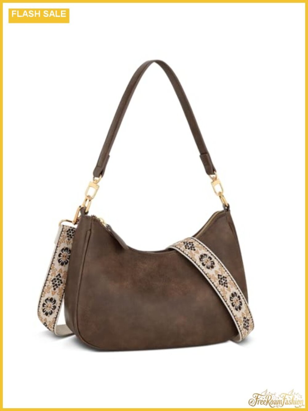 Faux Leather Boho Crossbody Shoulder Bag for Women